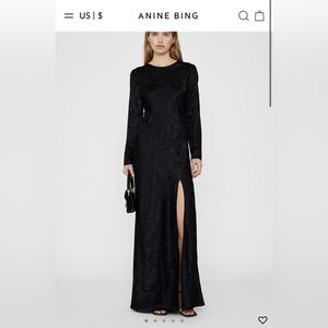 Anine Bing - Freja Dress in black butterfly jacquard